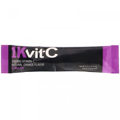 Vitamin C, Calm, Effervescent Drink Mix, Natural Orange Flavor, 1000 mg, 30 packets of 6.5 g (0.23 oz)