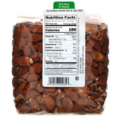 Солоний обсмажений мигдаль Bergin Fruit and Nut Company (Almonds) 454 г