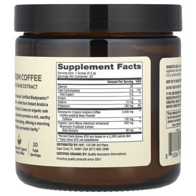 Dr. Mercola Organic Mushroom Coffee with Lion's Mane Extract Instant 110 g