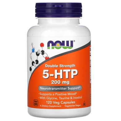 5-HTP гідрокситриптофан Now Foods (5-HTP Hydroxytryptophan) 200 мг 120 рослинних капсул
