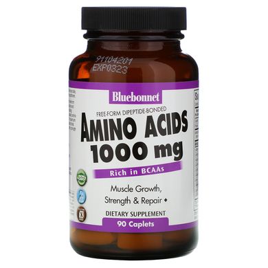 BCAA Bluebonnet Nutrition (Amino Acids) 1000 мг 90 капсул