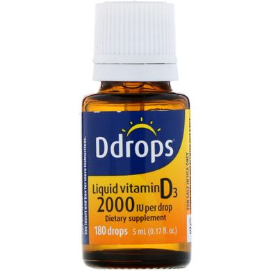 Витамин Д3 Ddrops (Liquid Vitamin D3) 2000 МЕ 5 мл 180 капель купить в Киеве и Украине