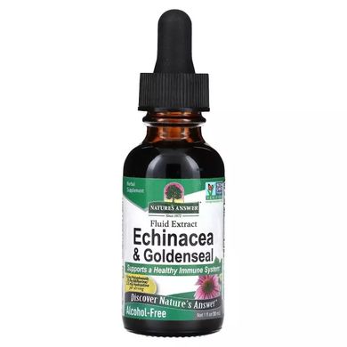 Ехінацея та Жовтокорінь (Гідрастис), без спирту, Echinacea & Goldenseal, Alcohol-Free, Nature's Answer, 30 мл