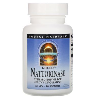 Наттокіназа Source Naturals (Nattokinase NSK-SD) 36 мг 100 капсул
