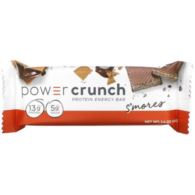 BNRG, Power Crunch, протеїновий енергетичний батончик, зі смаком зефіру, крекера та шоколаду, 12 батончиків, 40 г (1,4 унції) кожен