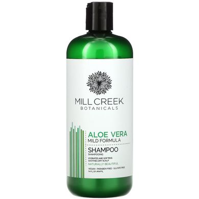 Шампунь з алое вера, м'яка формула, Aloe Vera Shampoo, Mild Formula, Mill Creek Botanicals, 473 мл