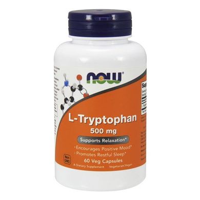 Триптофан Now Foods (L-Tryptophan) 500 мг 60 капсул