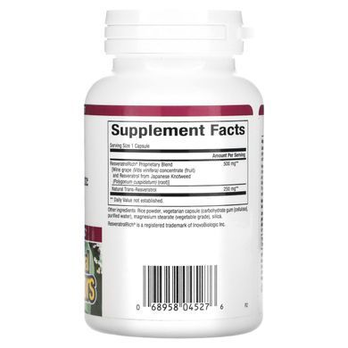 ResveratrolRich, ultra-strong resveratrol concentrate, Natural Factors, 60 plant-based capsules