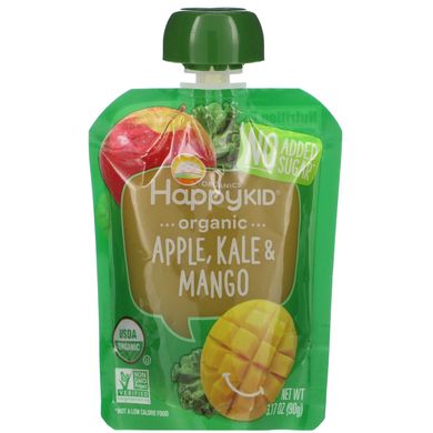 Детское пюре из яблок капусты и манго органик Happy Family Organics (Inc. Twist) 4 пакета по 90 г купить в Киеве и Украине