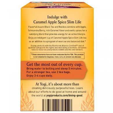 Green tea for weight loss Yogi Tea (Slim Life) 16 bags with apple-caramel flavor