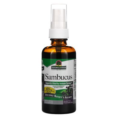 Sambucus, спрей-екстракт чорної бузини, безалкогольний, Nature's Answer, 2 рідких унції (60 мл)