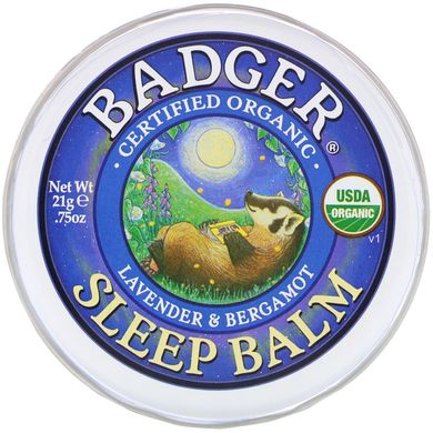 Бальзам для сна лаванда и бергамот Badger Company (Organic Sleep Balm Lavender & Bergamot) 21 г купить в Киеве и Украине