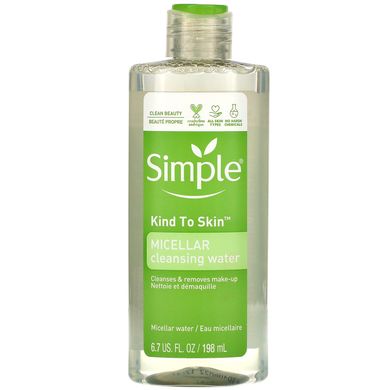 Міцелярна очисна вода, Simple Skincare, 198 мл (6,7 рі. Унції)