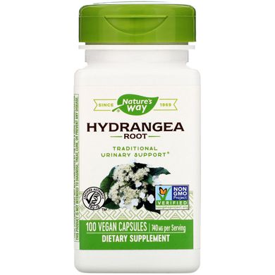 Гортензія, Hydrangea, Nature's Way, корінь, 370 мг, 100 вегетаріанських капсул