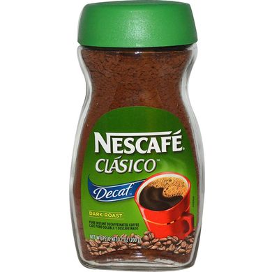 Nescafé, Clasico, Розчинна кава без кофеїну темного обсмаження, 7 унцій (200 г)