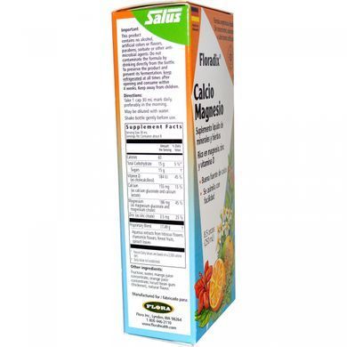 Salus-Haus, Floradix, calcium and magnesium with zinc and vitamin D, Flora, 8.5 fluid ounces (250 ml)