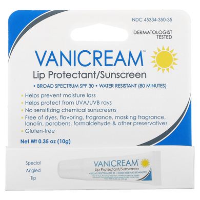 Vanicream, Захисний засіб для губ / сонцезахисний крем, SPF 30, 0,35 унції (10 г)
