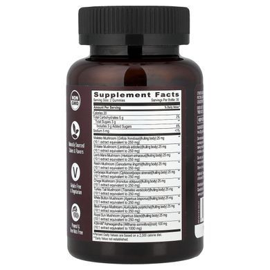 YumVs, Strong Earth&trade; Gummies, Mushroom & KSM-66&reg; Ashwagandha, 60 Gummies
