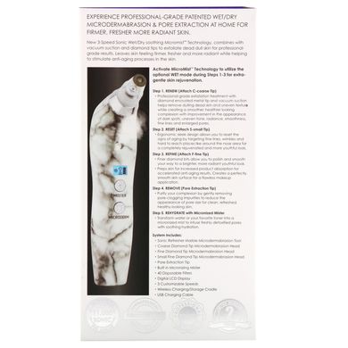 Система вологої і сухої ультразвукової мікродермабразії і очищення пор, білий мармур, Michael Todd Beauty, набір з 6 компонентів