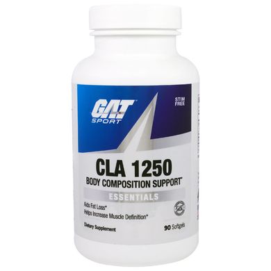 CLA 1250 (кон'югована лінолева кислота), GAT, 90 м'яких желатинових капсул з рідиною