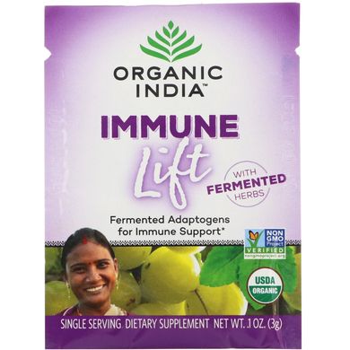 Вітаміни для імунітету, ферментовані адаптогени, Immune Lift, Fermented Adaptogens, Organic India, 15 пакетів по 3 г