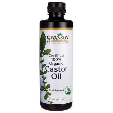 Сертифицированное 100% органическое касторовое масло, Certified 100% Organic Castor Oil, Swanson, 473 мл купить в Киеве и Украине
