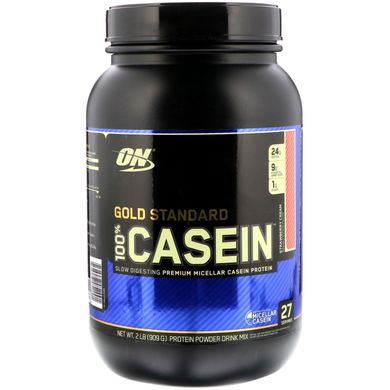 Казеїновий протеїн зі смаком полуничного крему Optimum Nutrition (Casein) 909 г