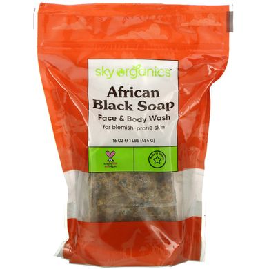 100% чистий африканський блок чорного мила, Sky Organics, 16 унцій (454 г)