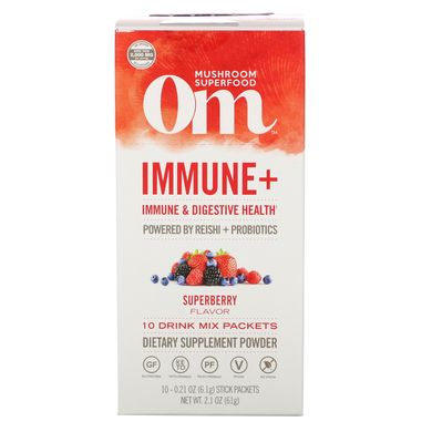 Імунна підтримка з грибами рейши і пробіотиками Organic Mushroom Nutrition (Immune + Powered by Reishi) 10 пакетиків по 6.1 г