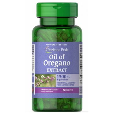 Олія екстракту орегано, Oil of Oregano Extract, Puritan's Pride, 1500 мг, 180 капсул
