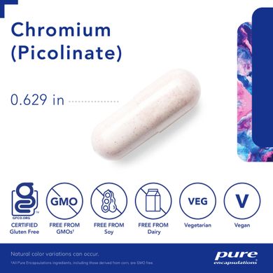 Хром Піколинат Pure Encapsulations (Chromium Picolinate) 500 мкг 180 капсул