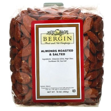 Солоний обсмажений мигдаль Bergin Fruit and Nut Company (Almonds) 454 г