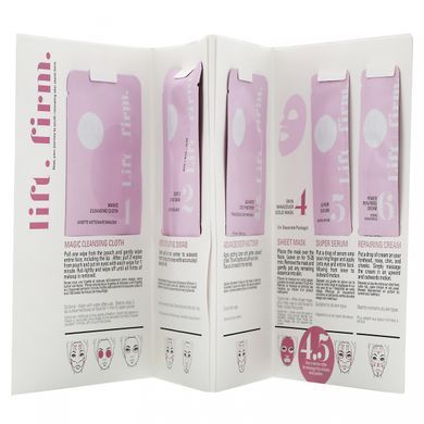 6 кроків для догляду за обличчям, в коробці, ліфт + фірма, 6 Step Facial In A Box, SFGlow, 1 комплект