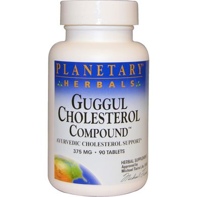 Холестеринові сполуки гуггул, Planetary Herbals, 375 мг, 90 таблеток