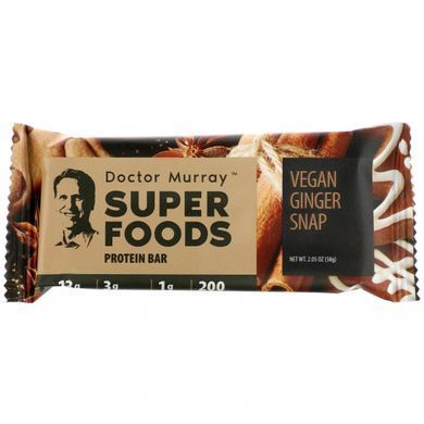 Протеиновые батончики Superfoods, веганский имбирь, Dr. Murray's, 12 батончиков по 2,05 унции (58 г) каждый купить в Киеве и Украине