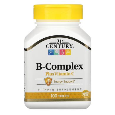 Комплекс вітамінів B плюс вітамін C, 21st Century, 100 таблеток