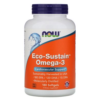 Омега 3 Now Foods (Eco-Sustain Omega-3) 180 капсул
