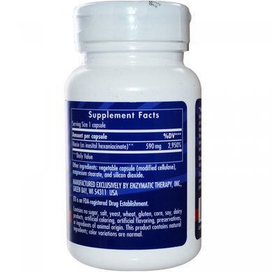 ГексаНіацін, Enzymatic Therapy, 590 мг, 60 рослинних капсул