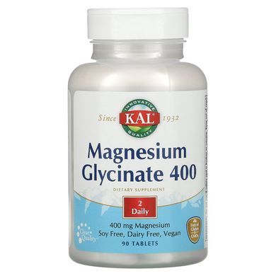 Глицинат магния 400, Magnesium Glycinate 400, KAL, 400 мг, 90 таблеток купить в Киеве и Украине