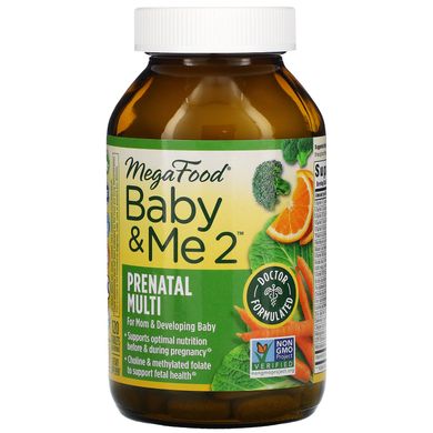 Вітаміни та мінерали для вагітних 2 MegaFood (Baby and Me 2) 120 таблеток