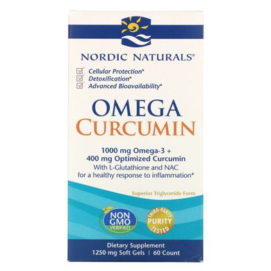 Омега куркумін Nordic Naturals (Omega Curcumin) 500 мг / 200 мг 60 капсул