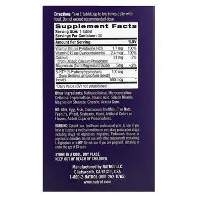 Relief of everyday stress, Extended release tablet, Natrol, 30 tablets.