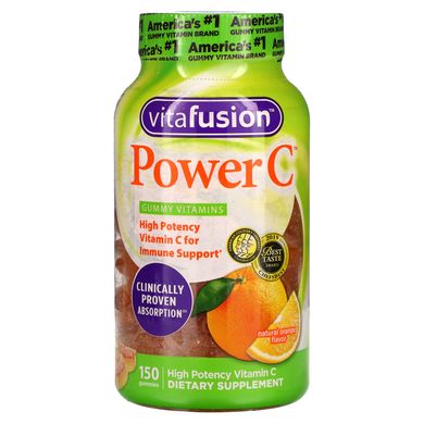Power C, підтримка імунної системи, натуральний смак апельсина, VitaFusion, 150 жувальних таблеток