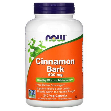 Кора кориці Now Foods (Cinnamon Bark) 600 мг 240 капсул