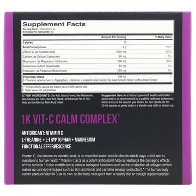 Vitamin C, Calm, Effervescent Drink Mix, Natural Orange Flavor, 1000 mg, 30 packets of 6.5 g (0.23 oz)