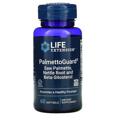 Со Пальметто / корінь кропиви з бета-ситостеролом, PalmettoGuard Saw Palmetto / Nettle Root with Beta-Sitosterol, Life Extension, 60 желатинових капсул