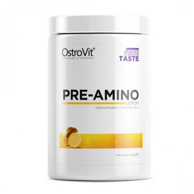 Амінокислоти для прийому перед тренуванням, лимон, PRE-AMINO, lemon, OstroVit, 400 г