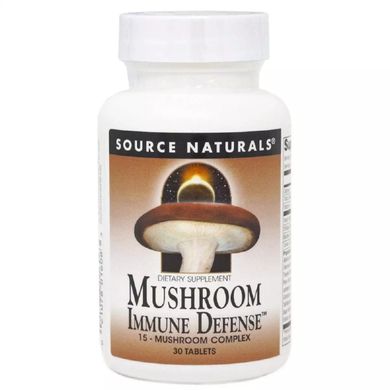Комплекс із 15 різновидів грибів Source Naturals (Mushroom Immune Defense) 30 таблеток