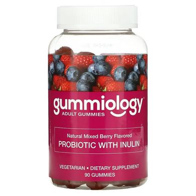 Пробіотики з інуліном Gummiology (Probiotic with Inulin Gummies Mixed Berry) 90 вегетаріанських жувальних цукерок