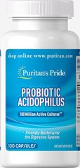Пробіотик ацидофільний, Probiotic Acidophilus, Puritan's Pride, 100 капсул